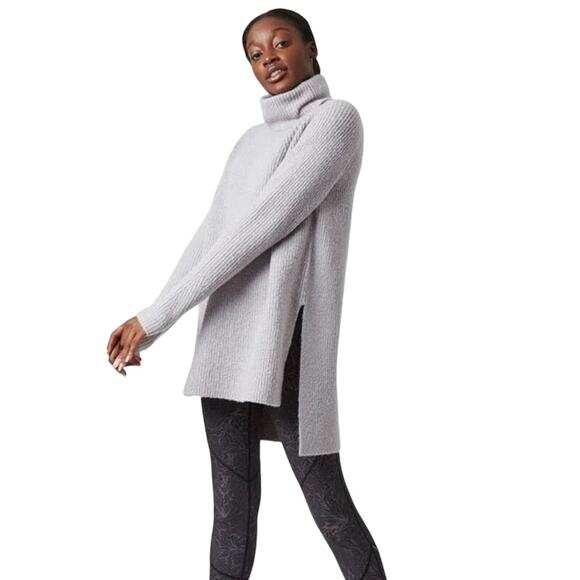 Sweaty Betty Gray Turtleneck Shakti Knit Long Sleeve Jumper Sweater Size Small - Picture 1 of 8